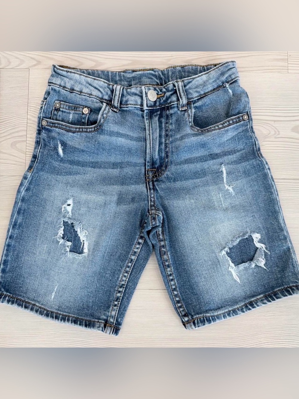 Boys Zara Distressed Blue Denim Shorts